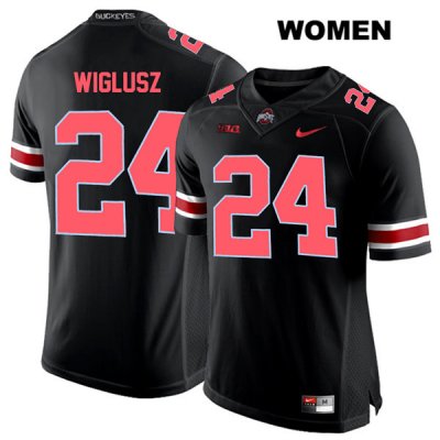 Women's NCAA Ohio State Buckeyes Sam Wiglusz #24 College Stitched Authentic Nike Red Number Black Football Jersey VF20T70QE